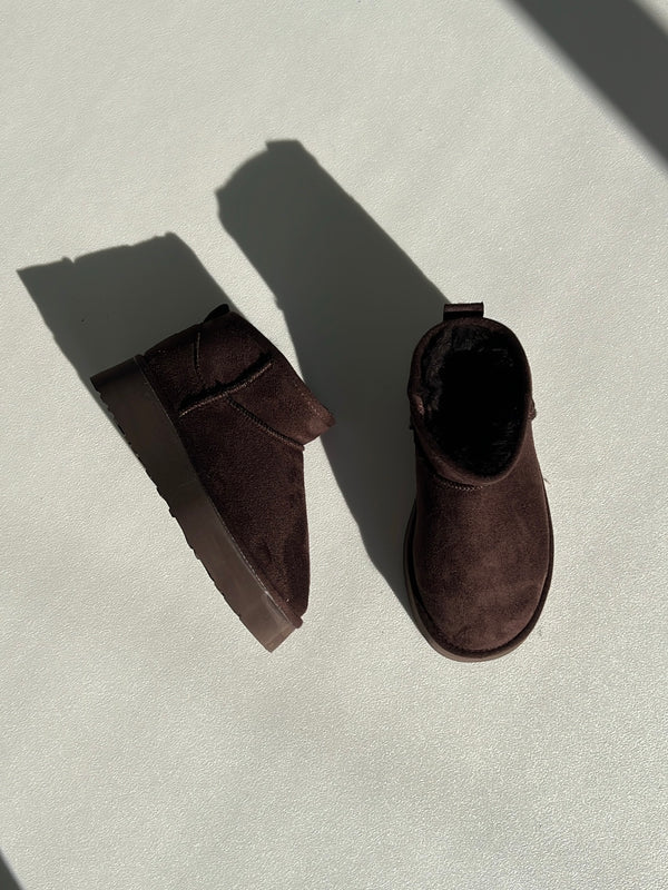 KÜRKLÜ PLATFORM TABAN KAHVE